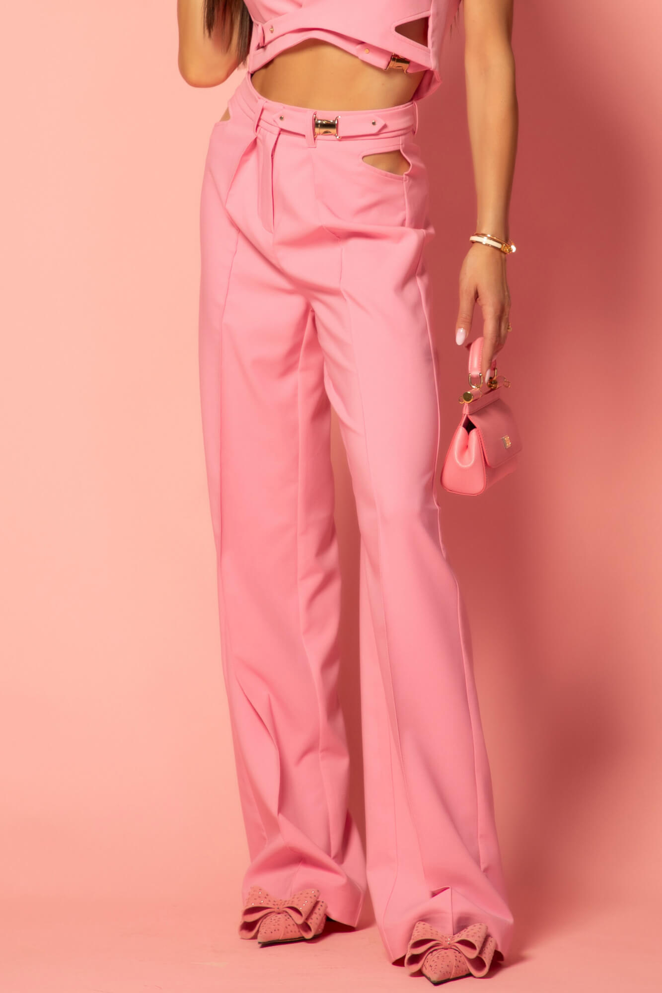 Messy Chic Long Pants - Pink - Image 14