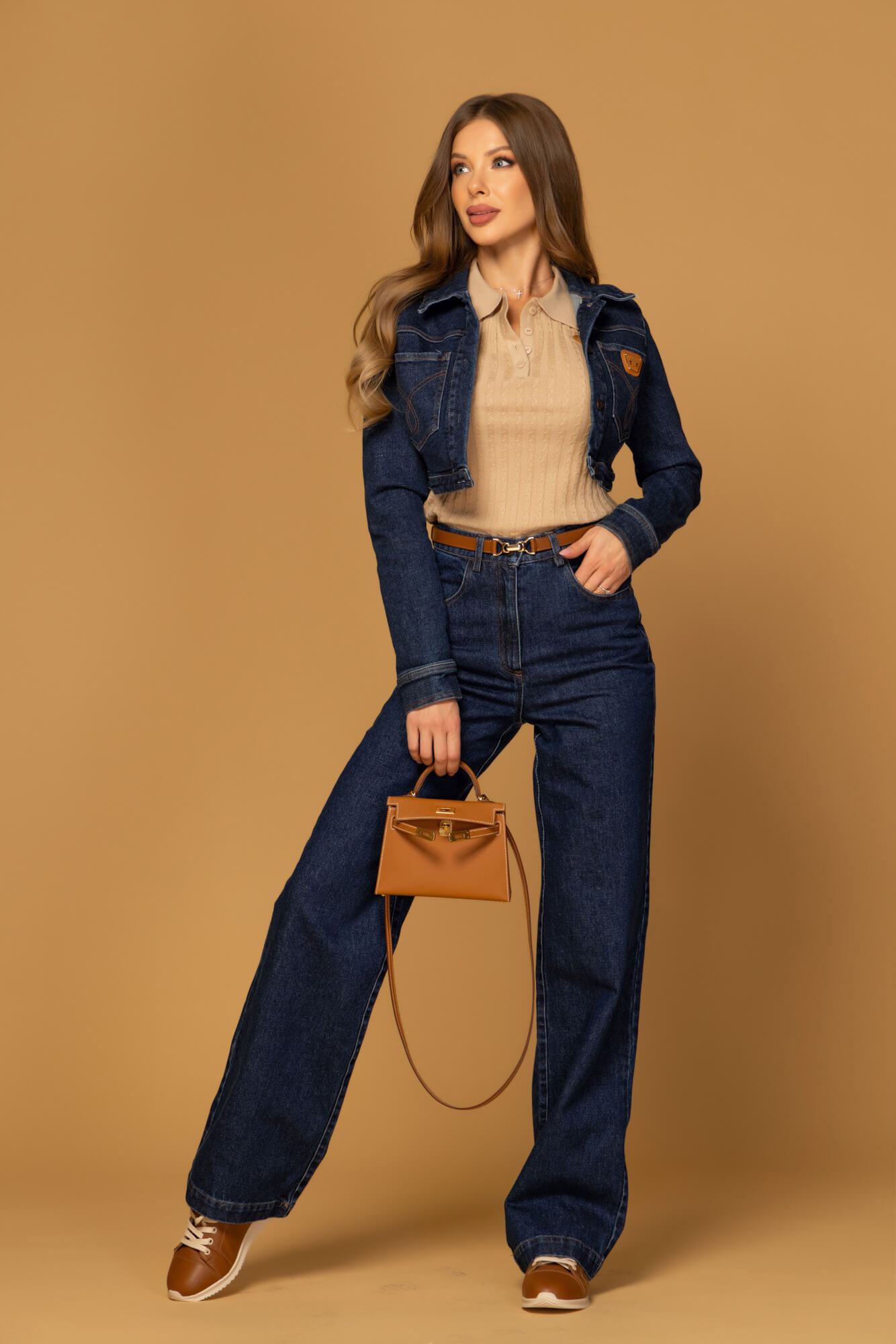 Denim Society Cropped Denim Jacket - Dark Blue - Image 28