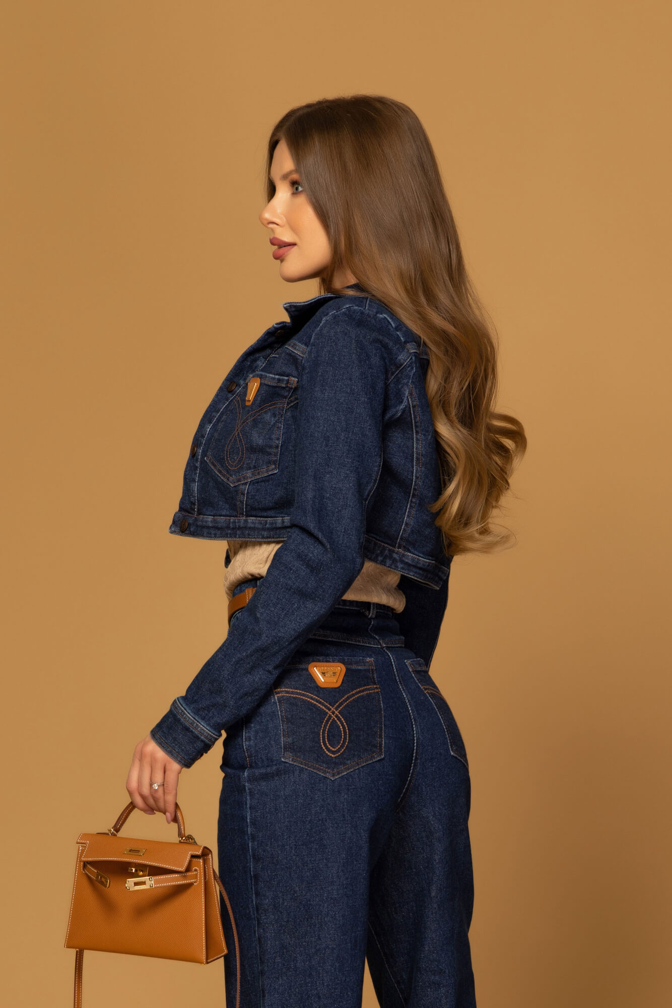 Denim Society Cropped Denim Jacket - Dark Blue - Image 30