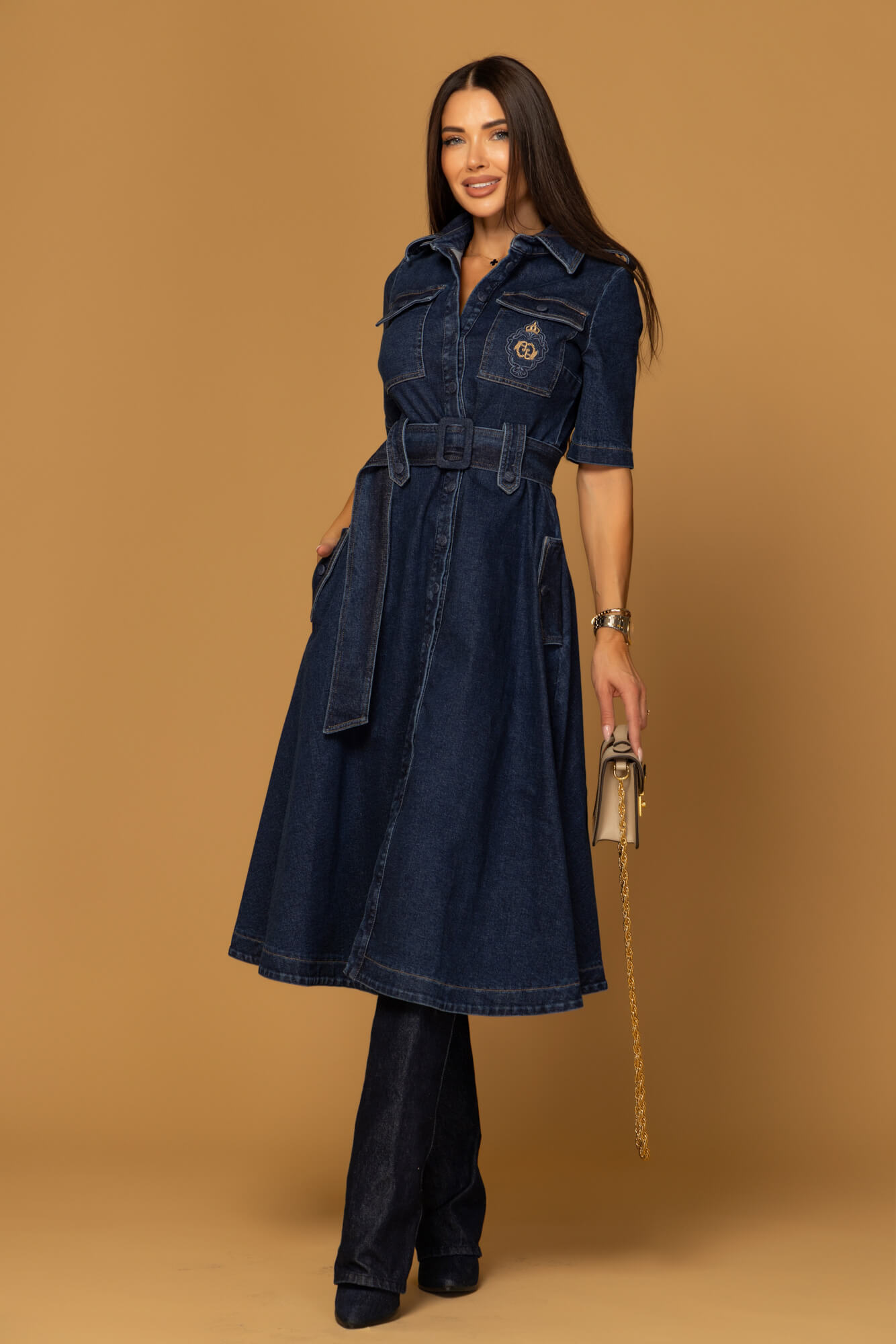 Elevated Essentials Dress-Trench - Denim - Image 11