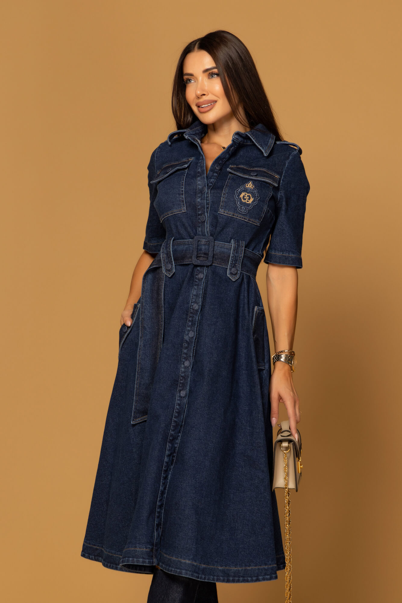 Elevated Essentials Dress-Trench - Denim - Image 16