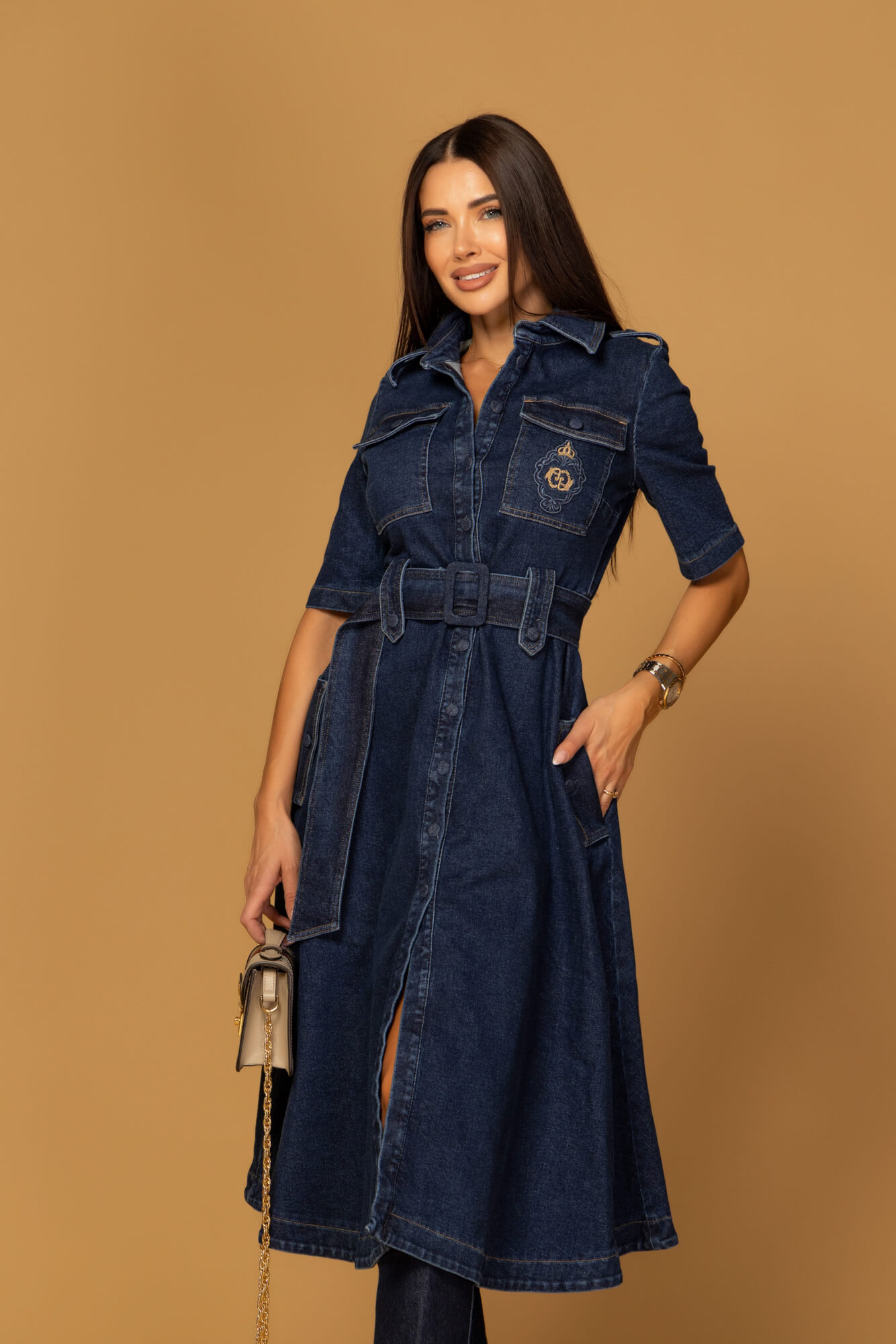 Elevated Essentials Dress-Trench - Denim - Image 10