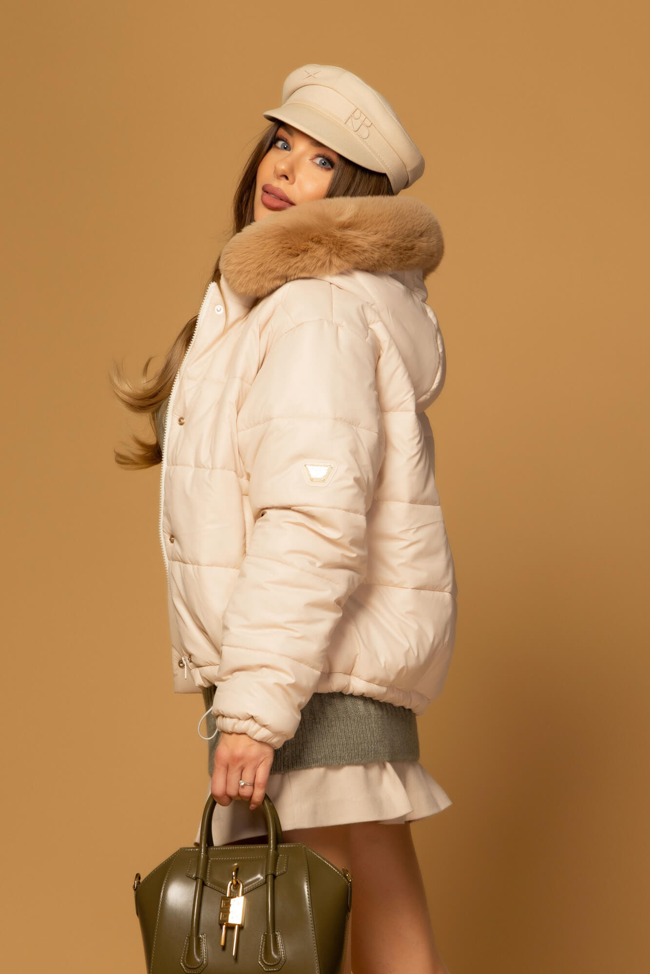 Winter Statement Winter Jacket - Soft Beige - Image 17