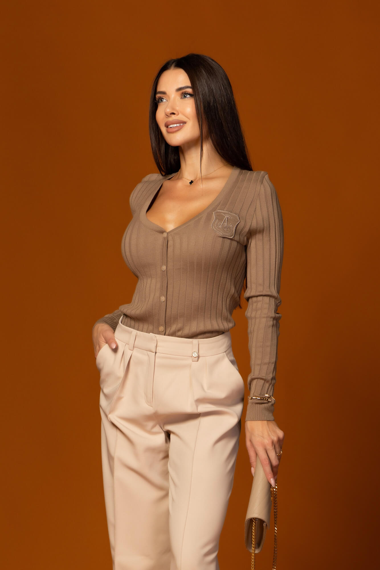 Pastel muse Long-Sleeved Blouse - hazelnut - Image 10