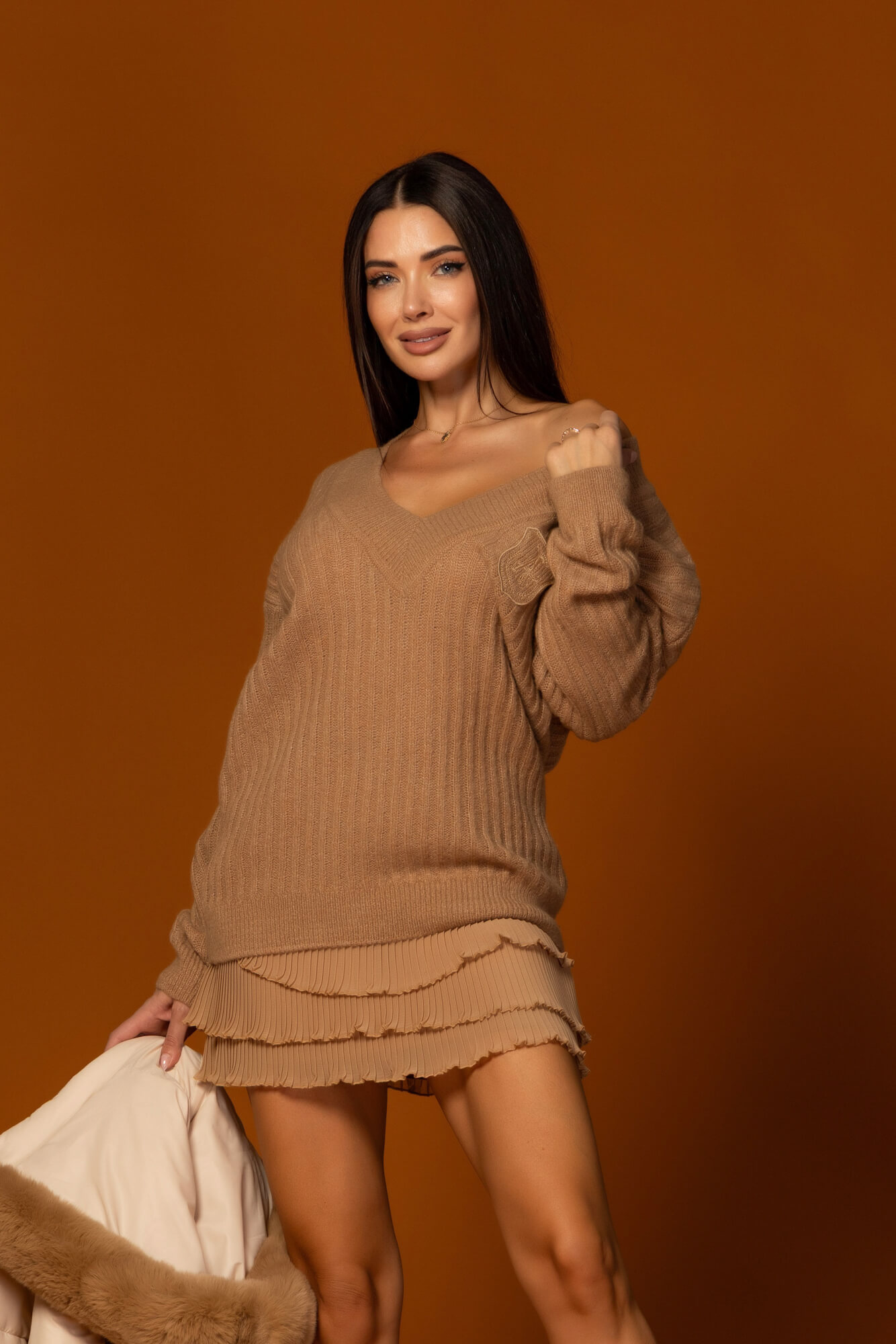 Wool Poise Wool Sweater - Mocha - Image 15
