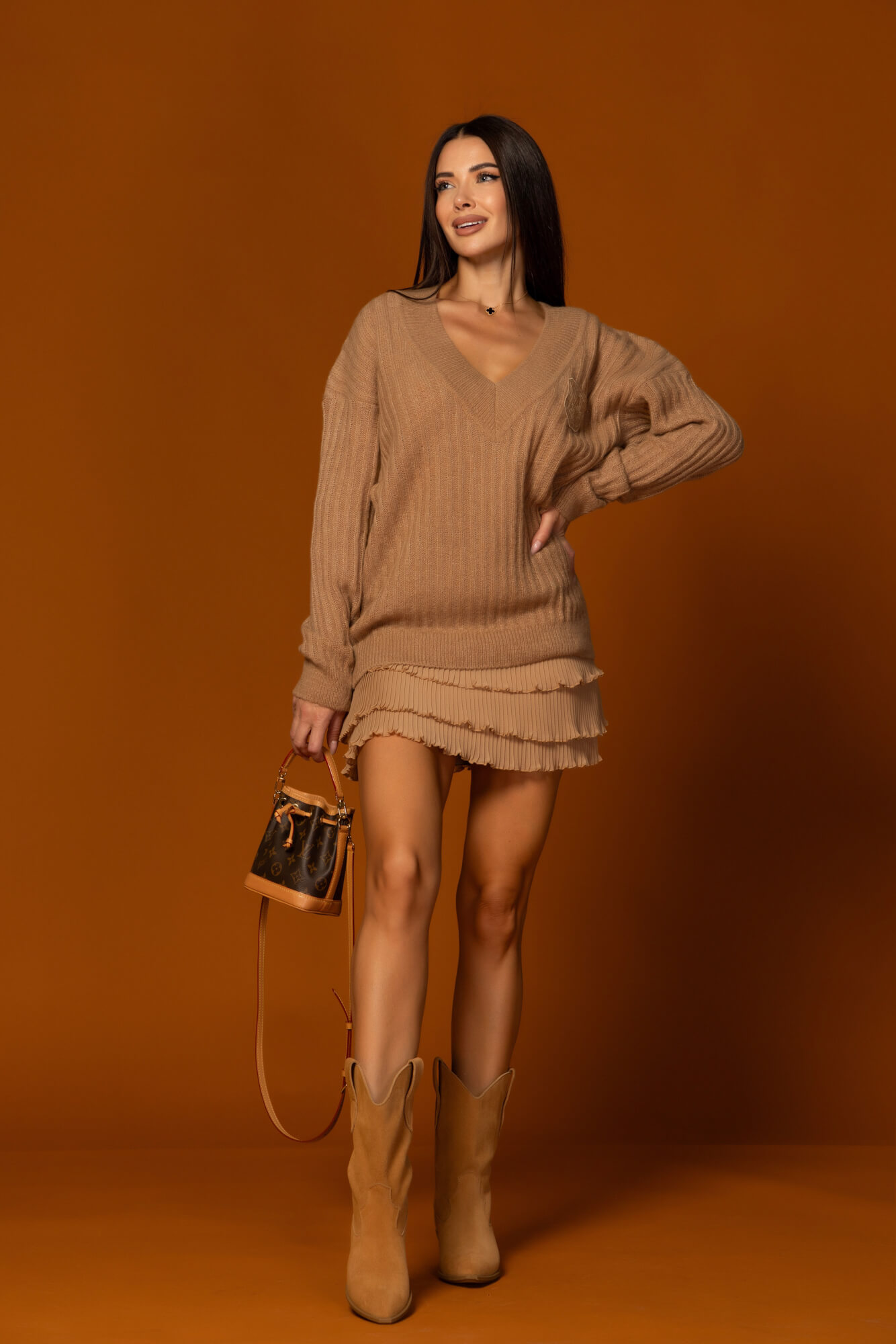 Wool Poise Wool Sweater - Mocha - Image 21
