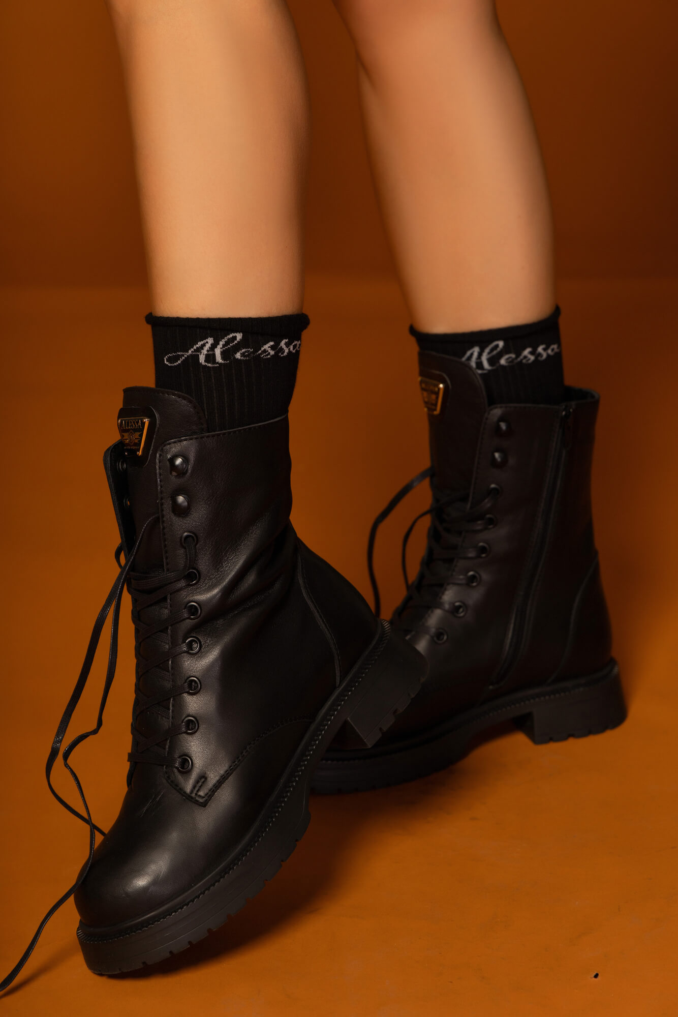 Icon Luxe Combat Boots - Black - Image 8