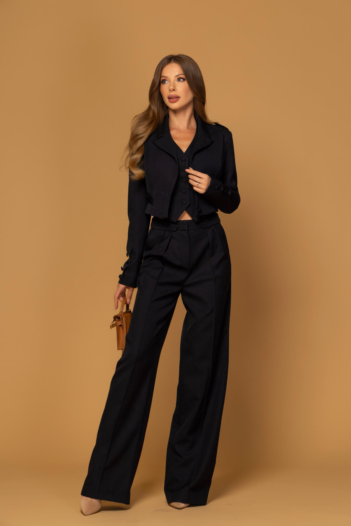 Soft Allure Blazer Coat - Dark Blue - Image 16