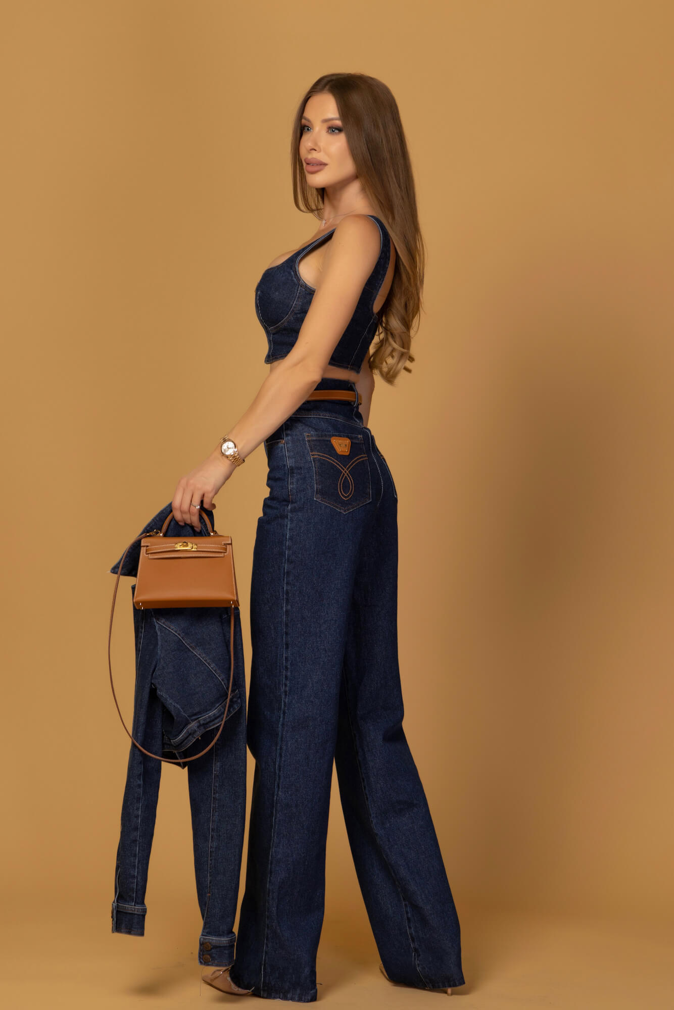 Denim Society Denim Crop Top - Dark Blue - Image 19
