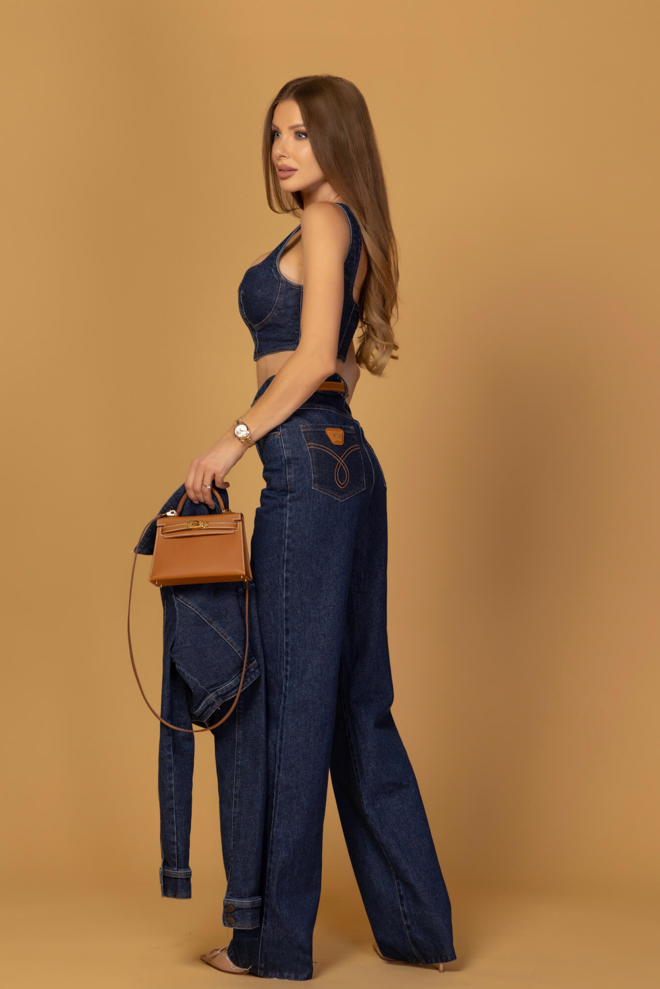 Denim Society Denim Crop Top - Dark Blue - Image 21