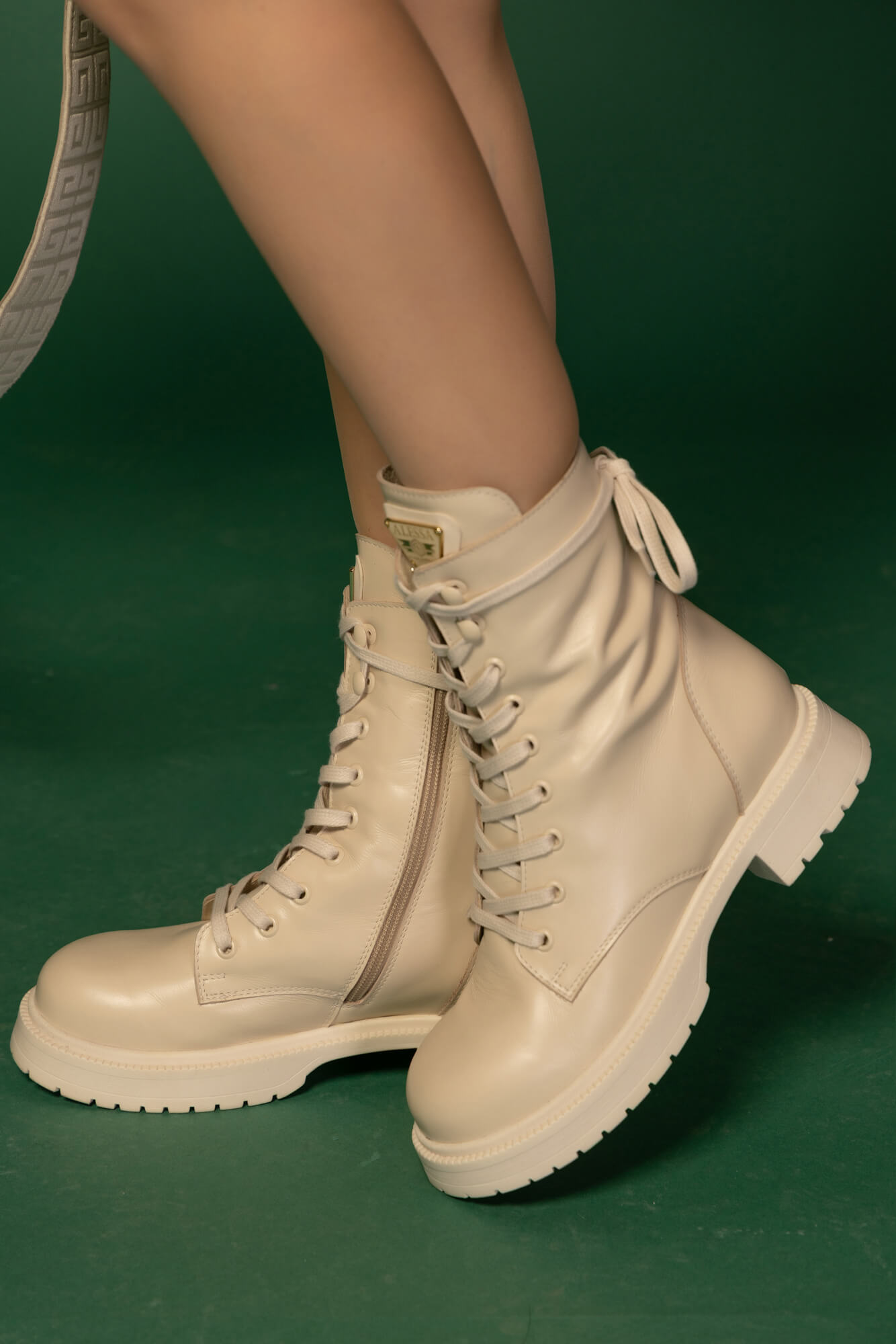 Icon Luxe Combat Boots - Soft Beige - Image 6