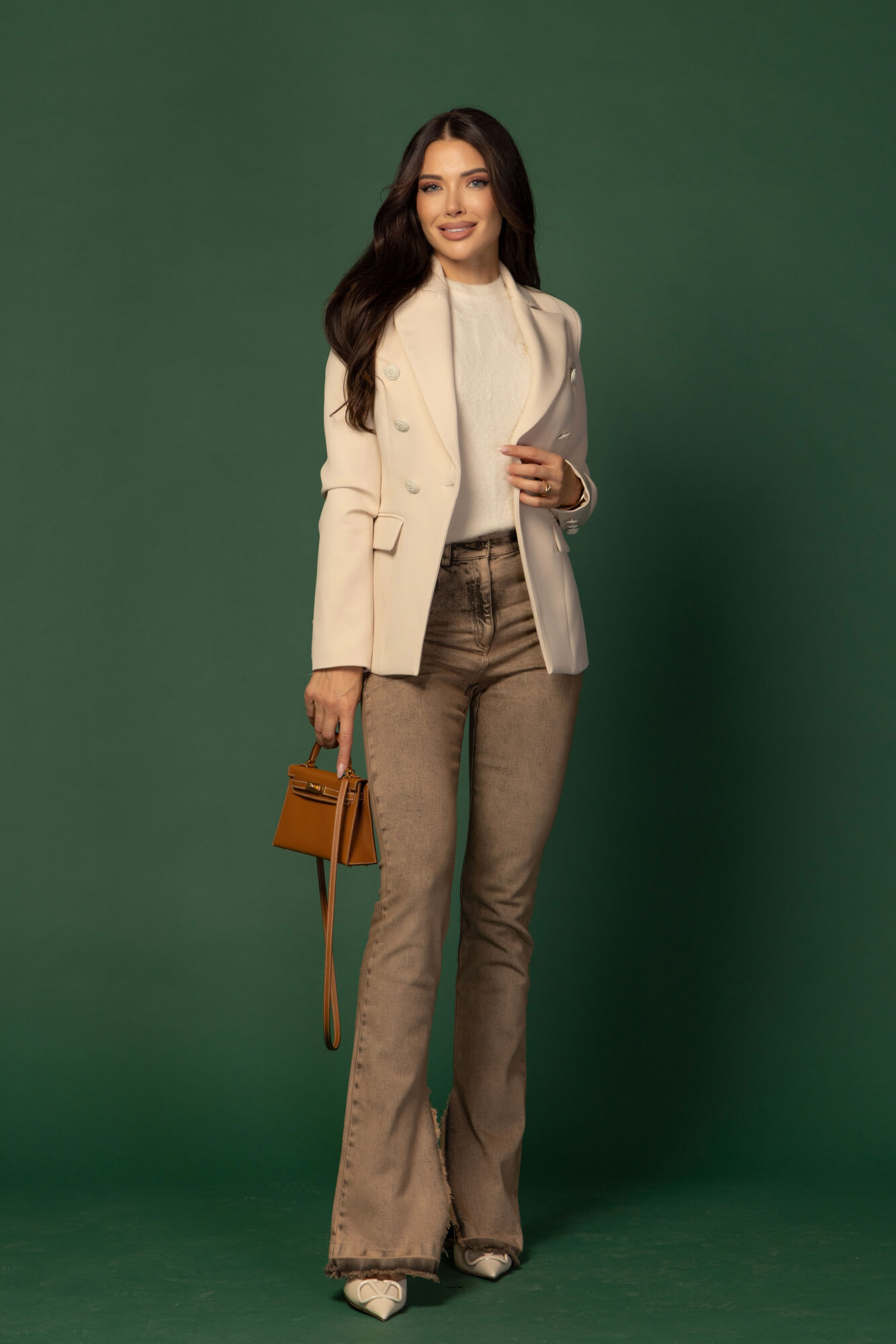 Urban Allure Blazer - Soft Beige - Image 34