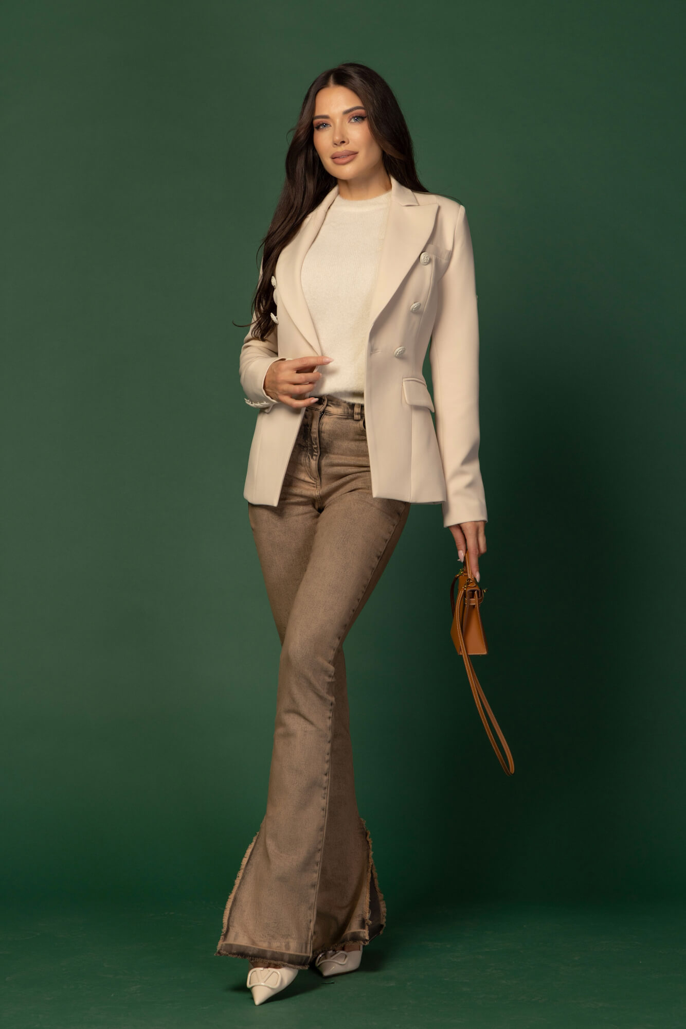 Urban Allure Blazer - Soft Beige - Image 35
