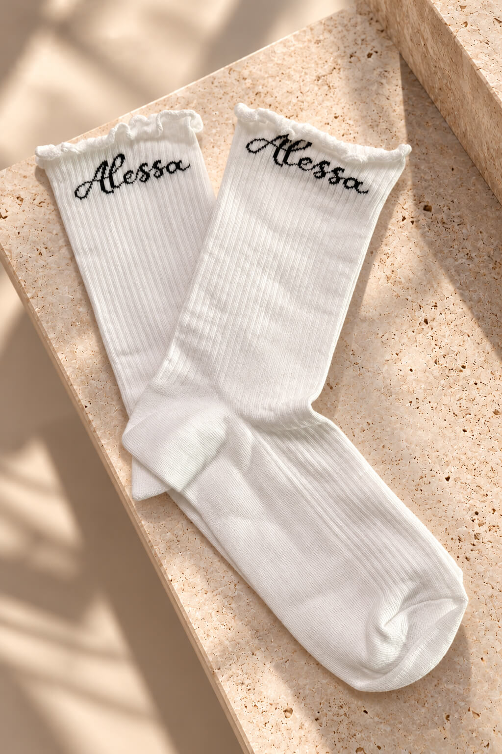 Prestige Pair Mid-Length Socks - Ecru - Image 6