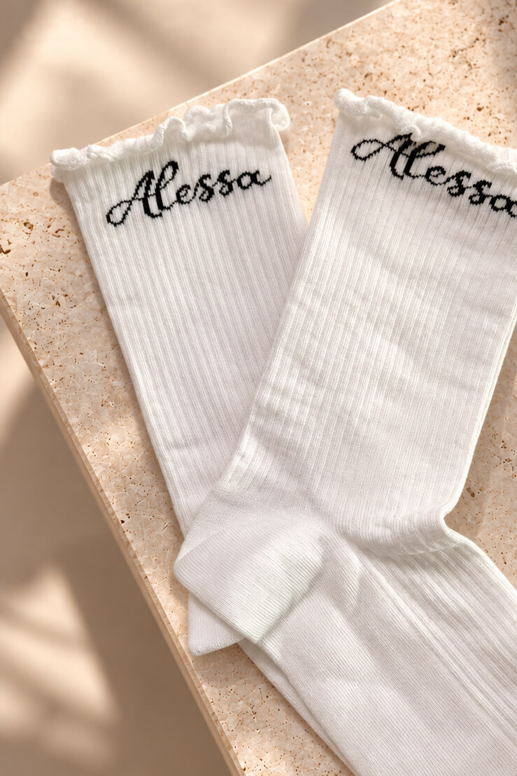 Prestige Pair Mid-Length Socks - Ecru - Image 5