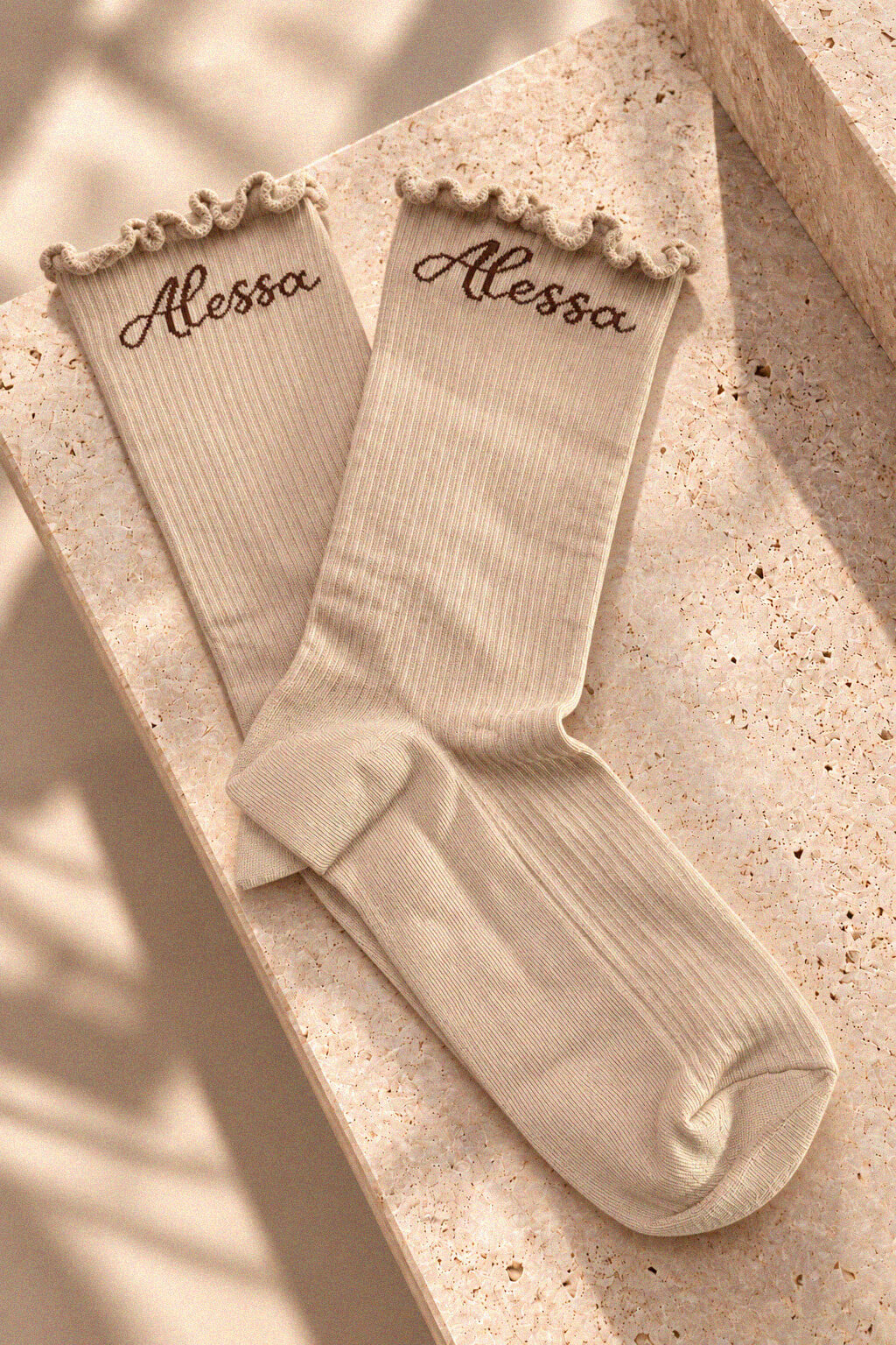 Prestige Pair Mid-Length Socks - Soft Beige - Image 8