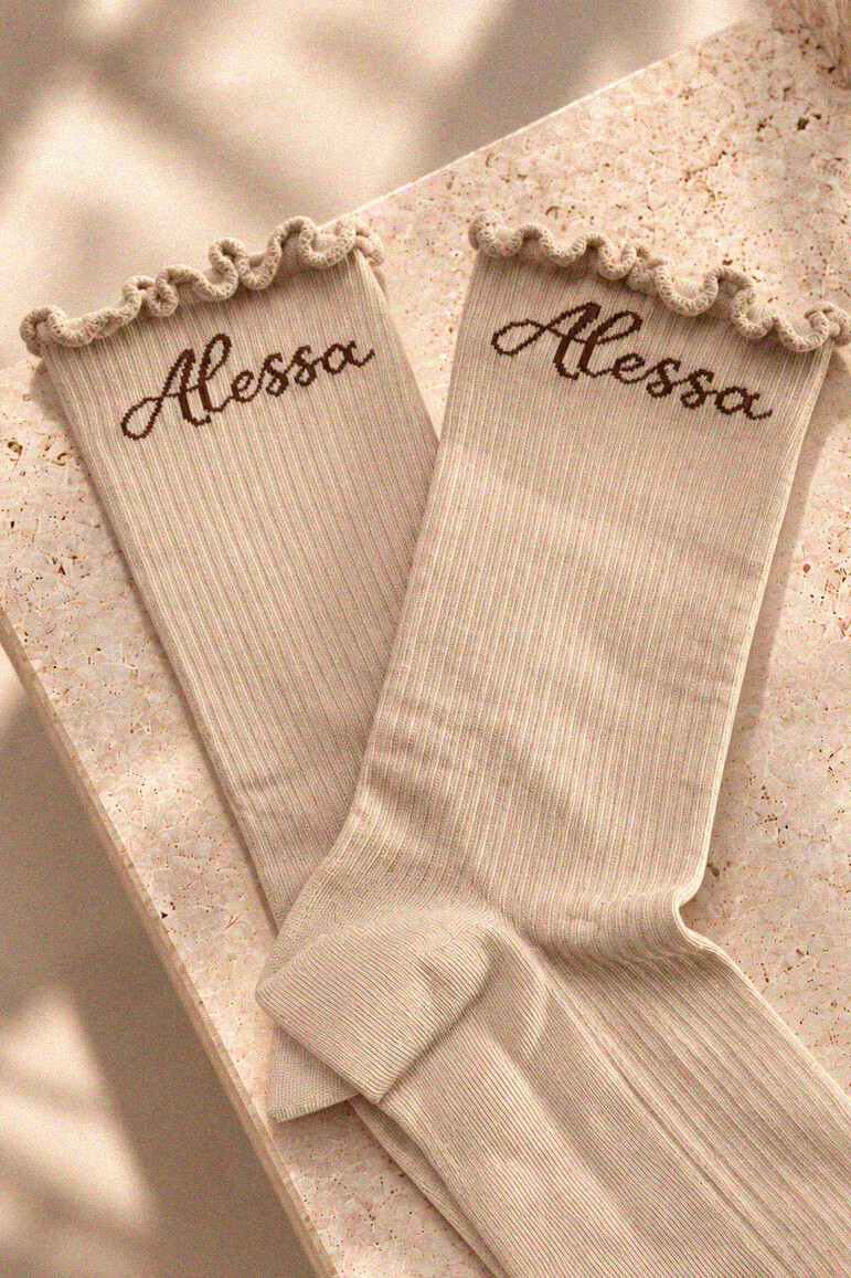 Prestige Pair Mid-Length Socks - Soft Beige - Image 6