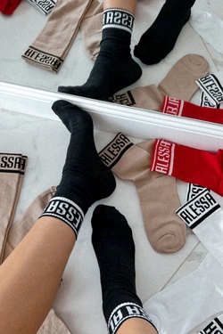 Don't Be Shy Alessa Mid-Length Socks - Black