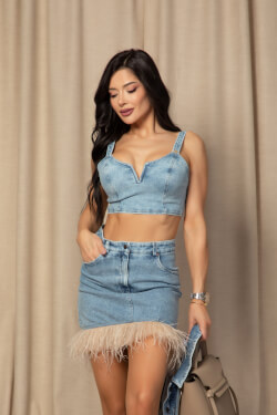 Denim Muse Crop-Top From Denim
