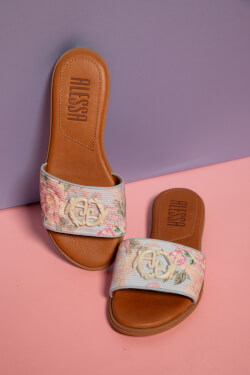 A Touch of Romance Slippers - Vista Blue