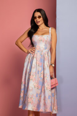 A Touch of Romance Midi Dress - Vista Blue