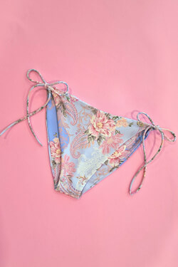 A Touch of Romance Bikini Bottom with Low Waist and Ties - Vista Blue