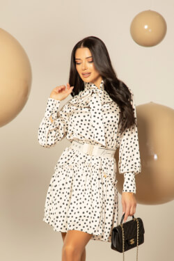 Playful Elegance Ruffles Dress With Detachable Belt