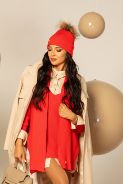 Snug & Chic Knit Hat - Red