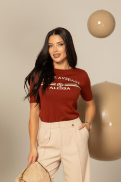 Autumn Whisper Blouse From Fine Knitwear - Chestnut