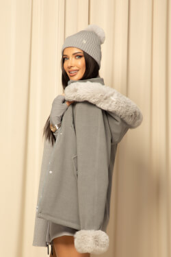 Winter Pulse Winter Coat - Cashmere Bomber - Grey