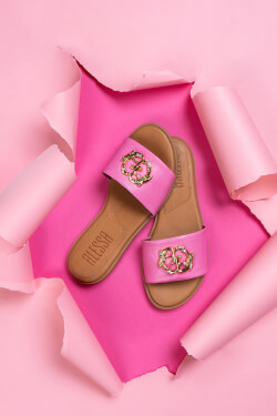 Rococo Logo Slippers - Pink/Gold