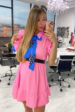 She baller Ruffles dress - pink