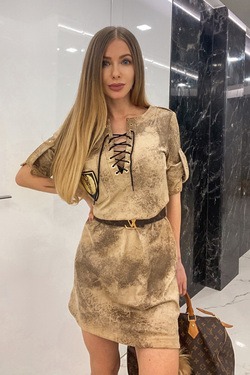 Little troublemaker Dress T-shirt - iced coffee