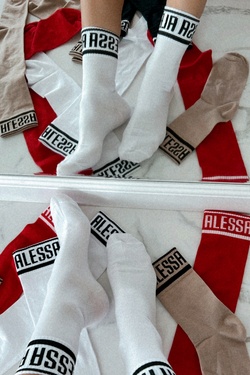 Don't Be Shy Alessa Mid-Length Socks - White