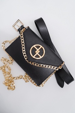 Showpiece Belt-Bag - Black with Gold Buckle