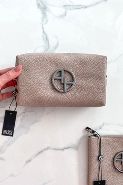 Beige Glamour Leather Dressing Case - Large