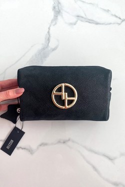 Black blink leather wallet - large