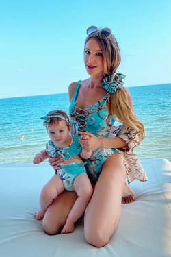 All I Want Is A Yacht mini Swimwear Bikini Ruffles - Aqua