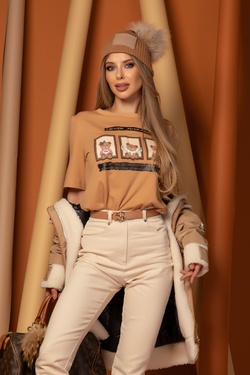 Bear hug T-Shirt Cotton - Mocha