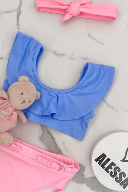 Eternal Sunshine mini Bikini Crop-Top Ruffles - Purple