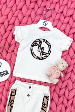 Alessa Luxury Logo mini T-Shirt - Ecru