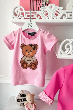 Alessa Bear Mini Cotton T-Shirt - Light Pink