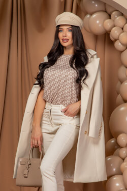 Dazzle Delight Knitted Top - Nude