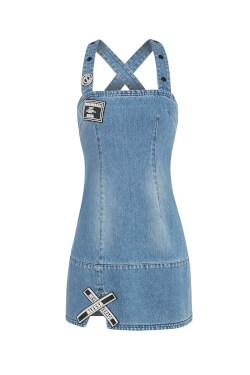 Rhythm Of The Night Denim Bodycon Dress - Blue