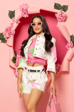 Summer Nights Sass Short Pants With Detachable Belt - handmade