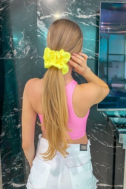 Yellow neon scrunchie - big