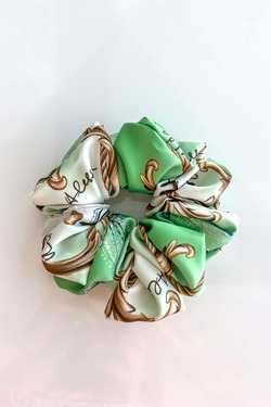 All I Want Is A Yacht Big Scrunchie - Green print