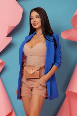 Charm You oversize Blazer - Blue