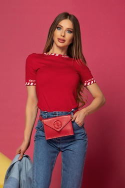 Message me First Fine Knit Blouse - Red