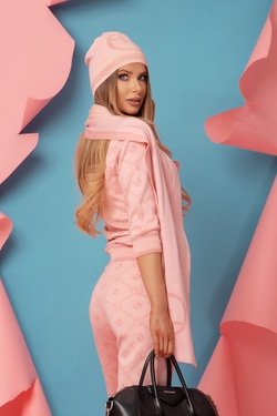 Alessa Logo Knit Scarf - Sweet Pink